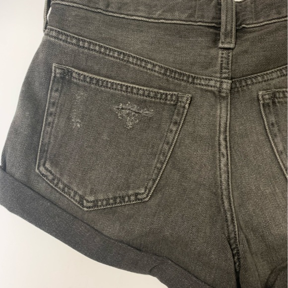 NWOT Free People We The Free Romeo Rolled Distressed Denim Shorts Black - 26 - Picture 6 of 8